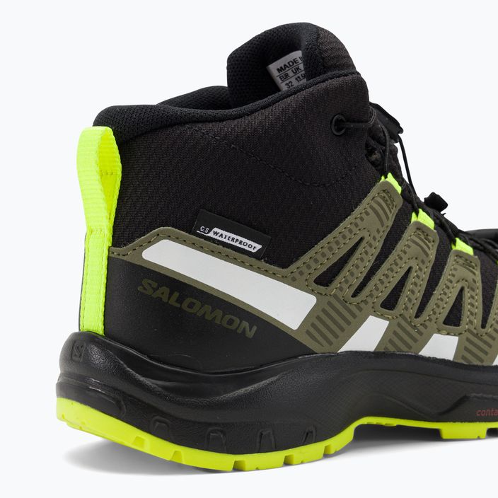 Salomon Xa Pro V8 Mid CSWP children's trekking boots black/deep lichen green/y 9