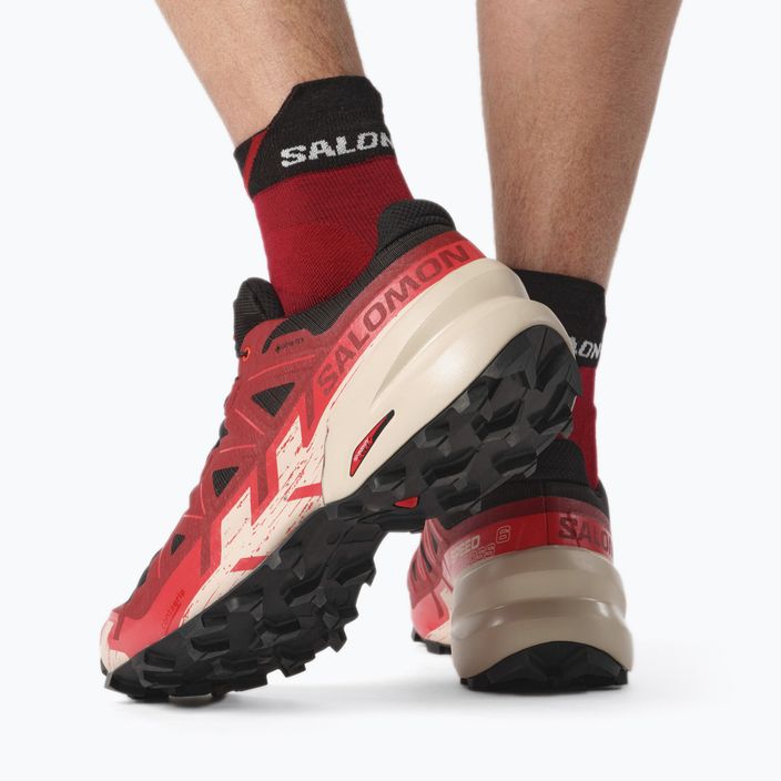 Salomon Speedcross 6 GTX men's running shoes black/red dahlia/poppy red 3