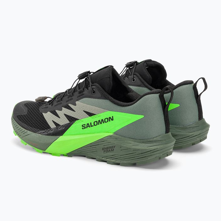 Men's running shoes Salomon Sense Ride 5 black/laurel wreath/green gecko 6