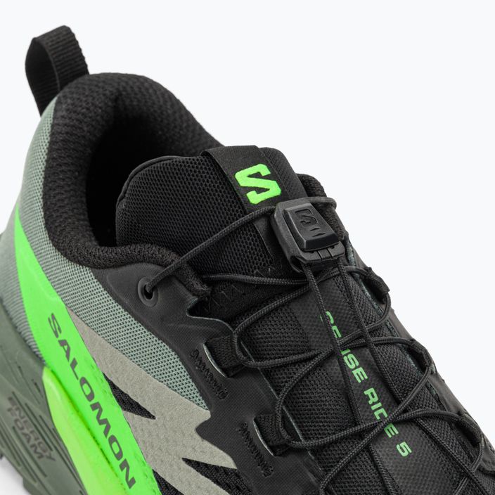 Men's running shoes Salomon Sense Ride 5 black/laurel wreath/green gecko 12
