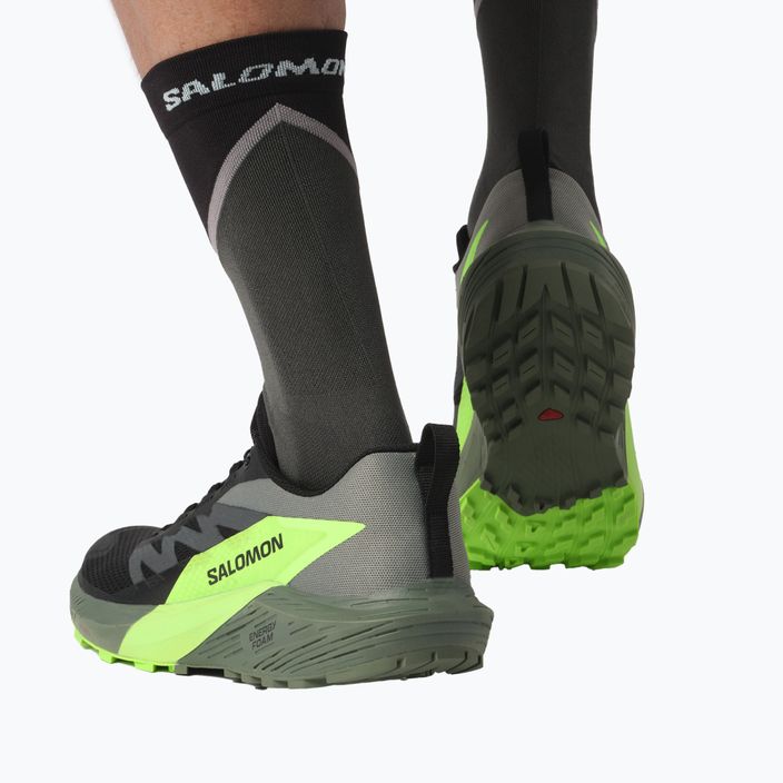 Men's running shoes Salomon Sense Ride 5 black/laurel wreath/green gecko 4