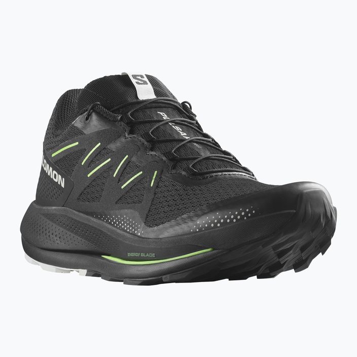 Men's Salomon Pulsar Trail running shoes black/black/green gecko 11