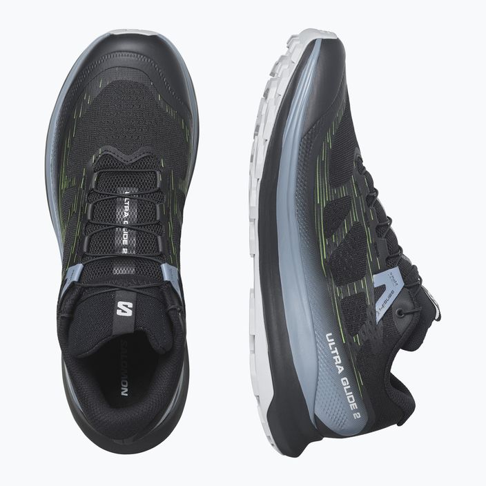 Men's running shoes Salomon Ultra Glide 2 black/flint stone/green gecko 15