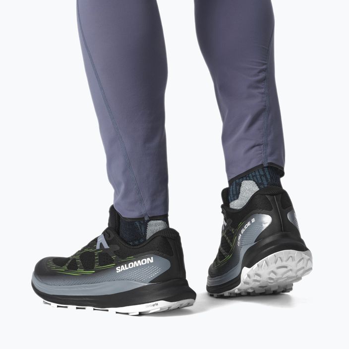 Men's running shoes Salomon Ultra Glide 2 black/flint stone/green gecko 18