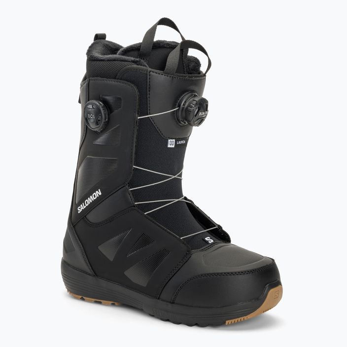 Men's Salomon Launch Boa SJ Boa black/black/white snowboard boots