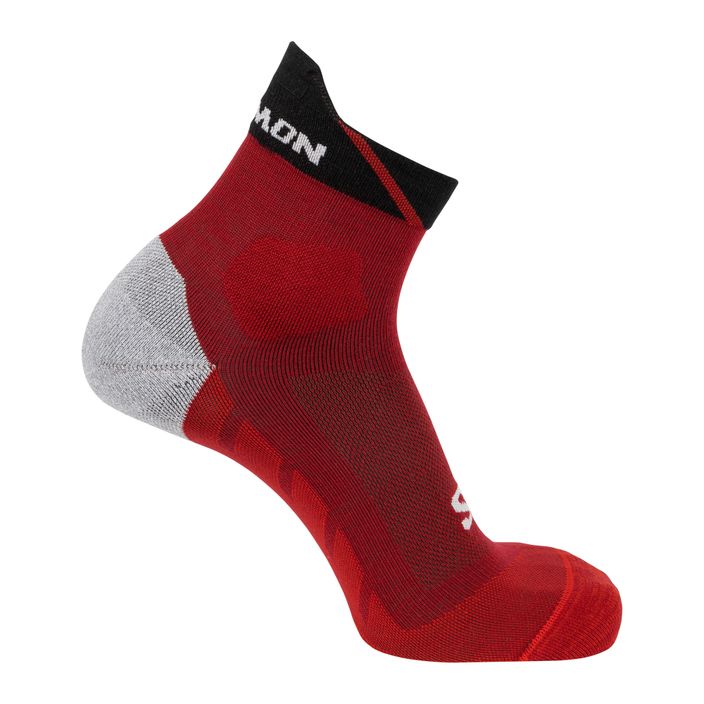 Salomon Speedcross Ankle red dahlia/black/poppy running socks 2