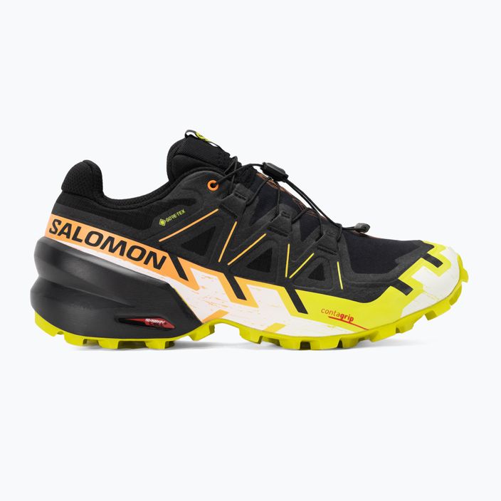 Men's running shoes Salomon Speedcross 6 GTX black/sulphur spring/bird of paradise 2