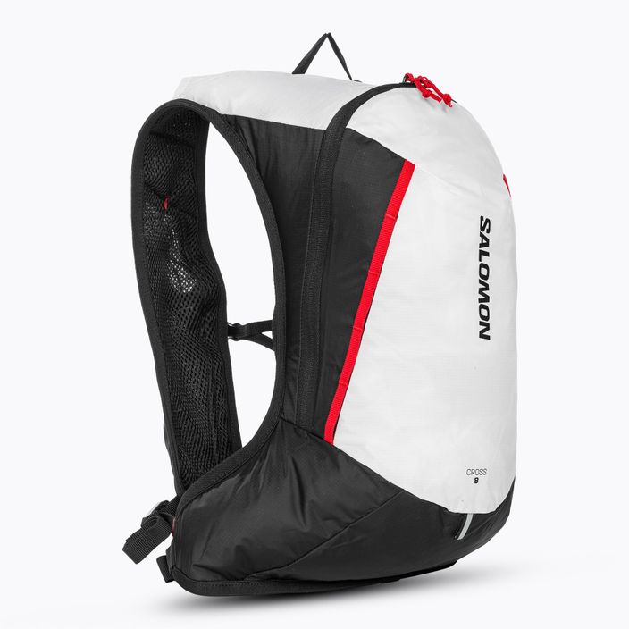 Salomon Cross 8 l white/black running backpack 4