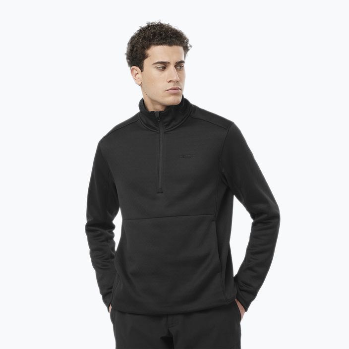 Men's Salomon Essential Midwarm deep black trekking sweatshirt