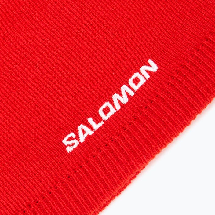 Salomon winter beanie fiery red 3