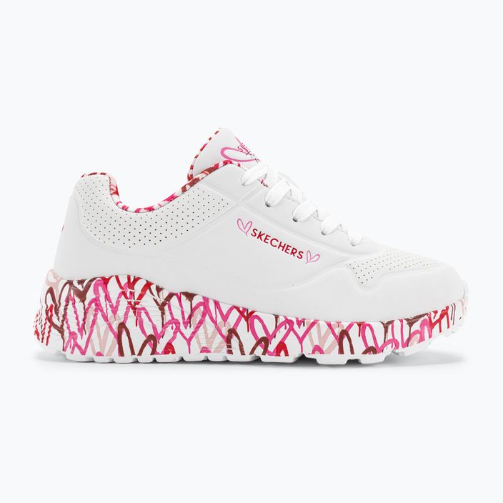SKECHERS Uno Lite Lovely Luv white/red/pink children's sneakers 2