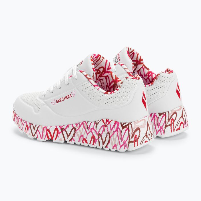SKECHERS Uno Lite Lovely Luv white/red/pink children's sneakers 3