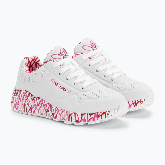 SKECHERS Uno Lite Lovely Luv white/red/pink children's sneakers 4