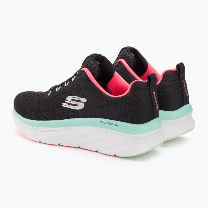 SKECHERS women's D'Lux Walker Let It Glow black/mint sneakers 4