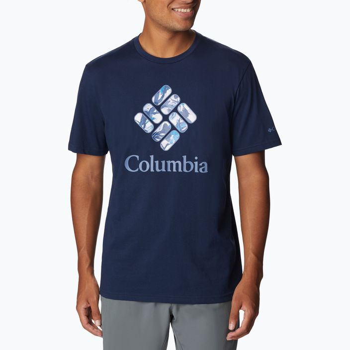 Columbia Rapid Ridge Graphic men's trekking shirt navy blue 1888813470