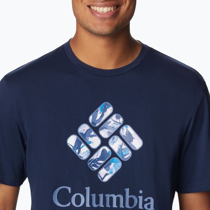 Columbia Rapid Ridge Graphic men's trekking shirt navy blue 1888813470 3
