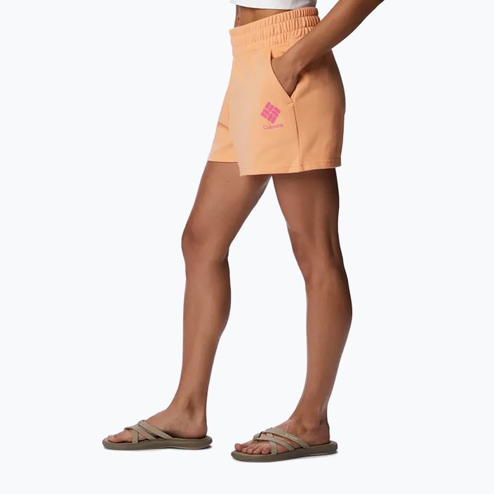 Women's Columbia Logo III French Terry trekking shorts orange 2032881812 3