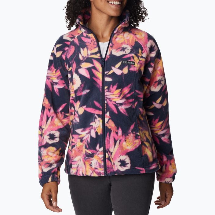 Columbia women's fleece sweatshirt Benton Springs Printed Fleece pink and navy 2021771