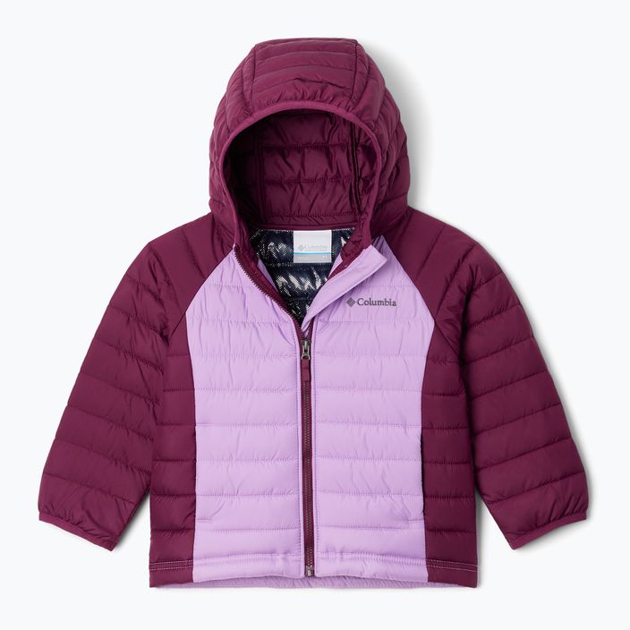 Columbia Powder Lite Hooded gumdrop/marionberry children's down jacket 5