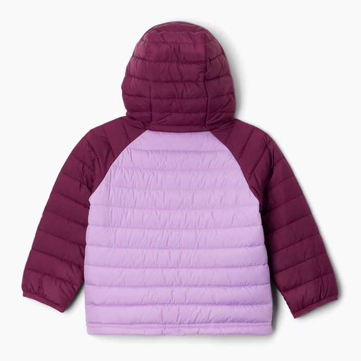 Columbia Powder Lite Hooded gumdrop/marionberry children's down jacket 6
