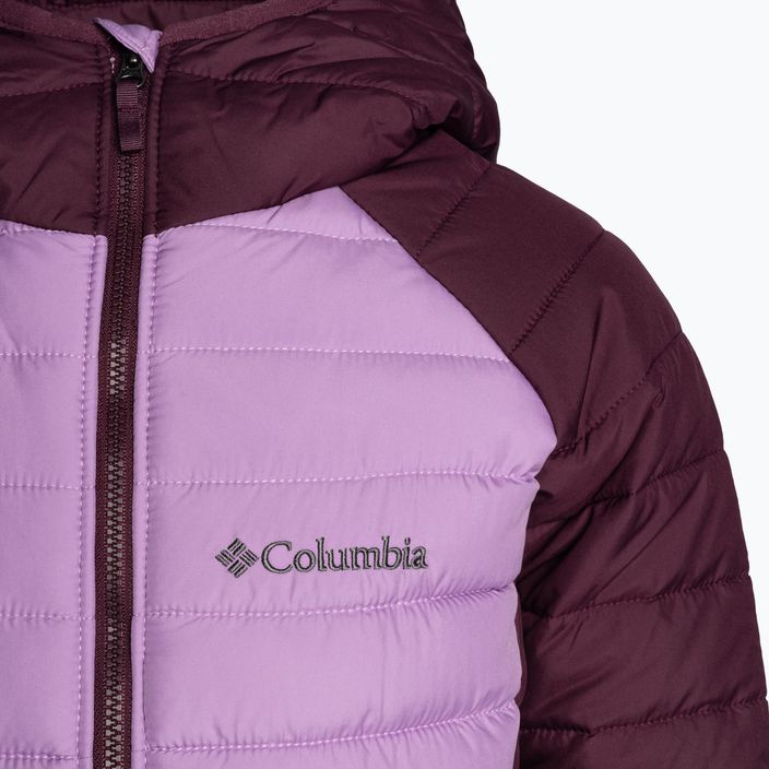 Columbia Powder Lite Hooded gumdrop/marionberry children's down jacket 3