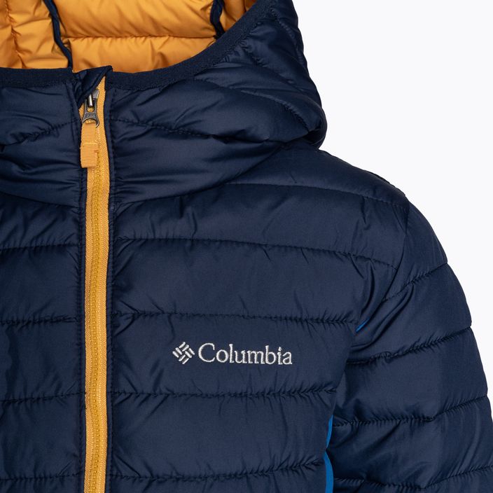 Columbia Powder Lite Hooded bright indigo/collegiate navy children's down jacket 3