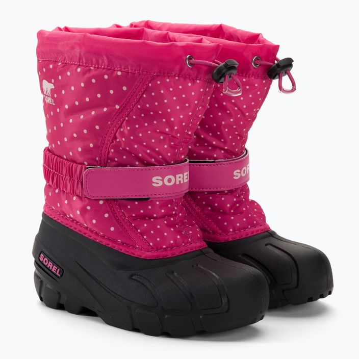 Sorel Flurry Print Girls fuchsia fizz/black children's trekking boots 4