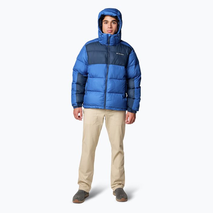 Men's Columbia Pike Lake II Hooded mountain blue/ collegiate navy down jacket 2