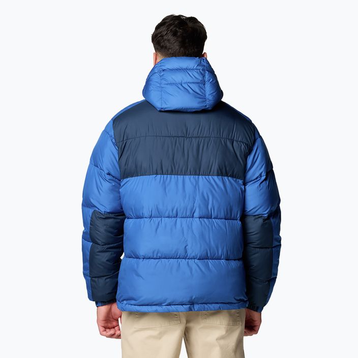 Men's Columbia Pike Lake II Hooded mountain blue/ collegiate navy down jacket 3