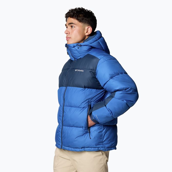 Men's Columbia Pike Lake II Hooded mountain blue/ collegiate navy down jacket 4