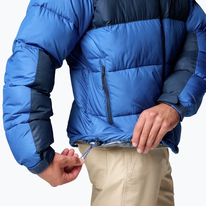 Men's Columbia Pike Lake II Hooded mountain blue/ collegiate navy down jacket 6