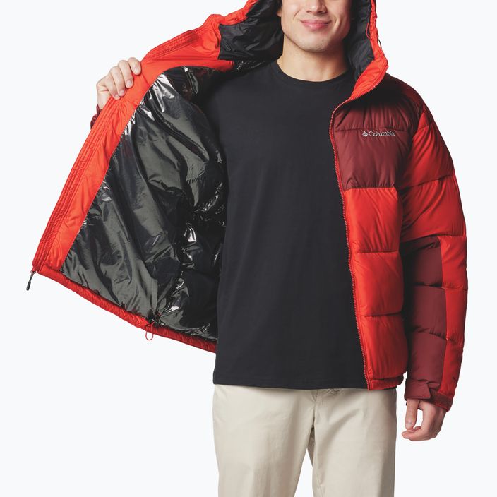 Men's Columbia Pike Lake II Hooded sail red/ spice down jacket 4