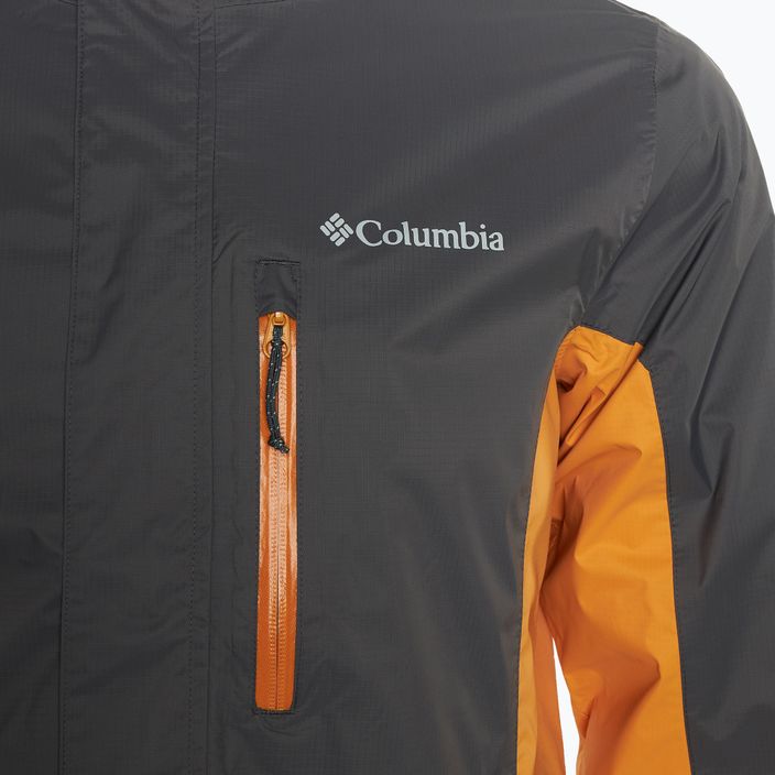 Men's Columbia Pouring Adventure III shark/ sunstone rain jacket 3