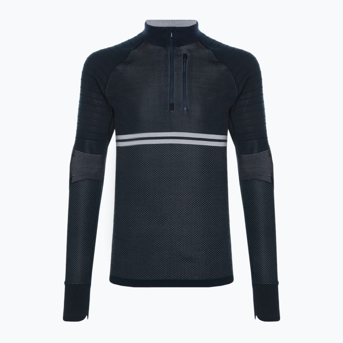 Men's Smartwool Intraknit Merino Tech 1/4 Zip thermal sweatshirt navy blue SW016670092