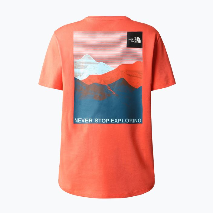 Women's trekking t-shirt The North Face Foundation Graphic orange NF0A55B2LV31 6