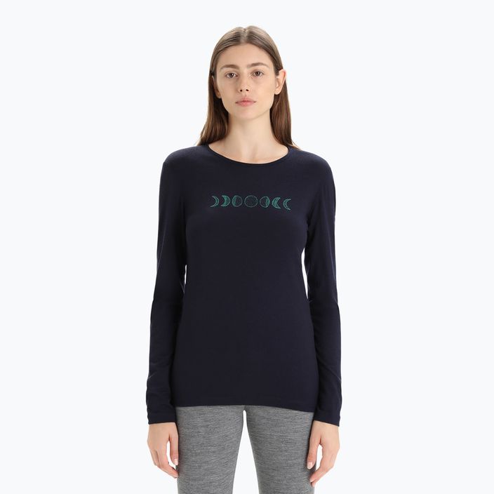 Women's thermal T-shirt icebreaker 200 Oasis Crewe Moon Phase navy blue IB0A56NL4011