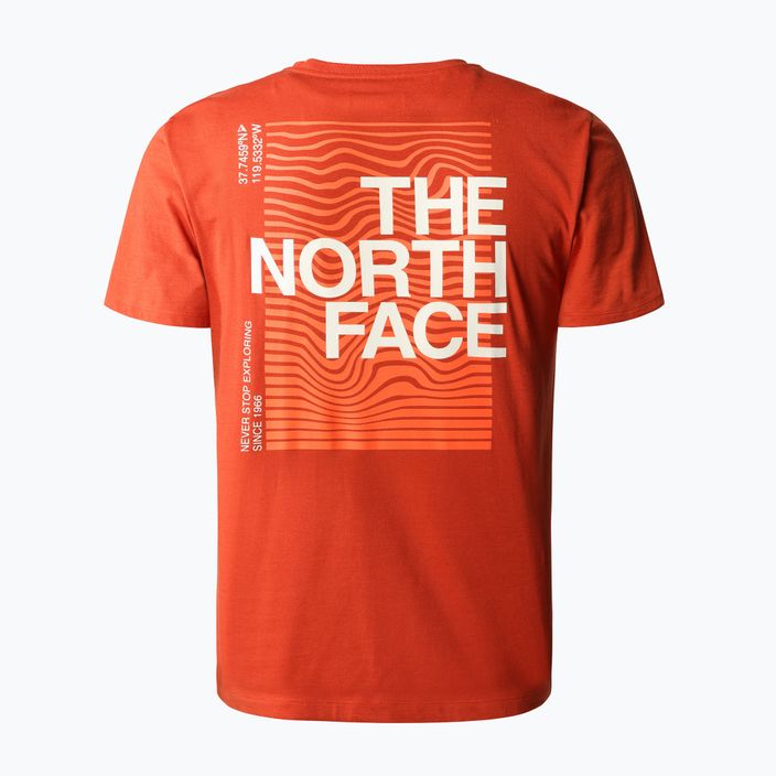 Men's trekking t-shirt The North Face Foundation Graphic orange NF0A55EFLV41 2