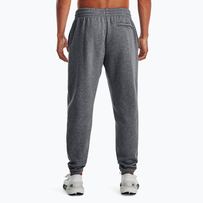 Under Armour Essential Fleece Joggers men's training trousers pitch gray medium heather/white 3