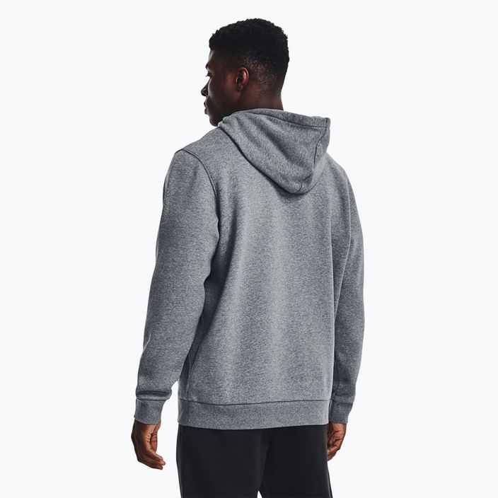 Men's Under Armour Essential Fleece Hoodie pitch gray medium heather/white 3