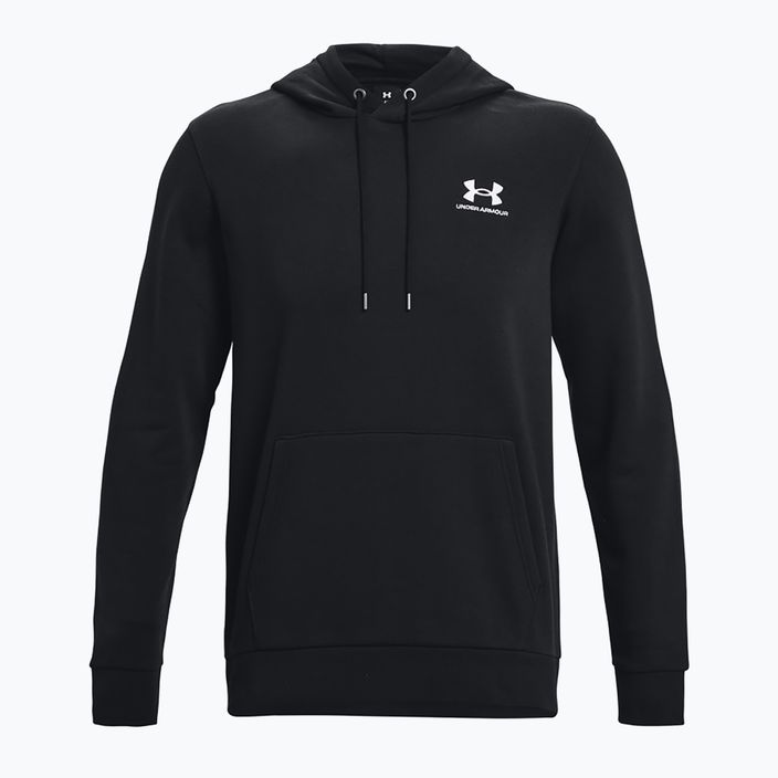 Men's Under Armour Essential Fleece Hoodie black/white 5