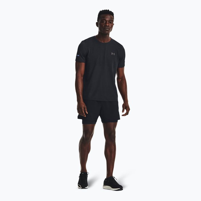 Men's Under Armour Seamless Stride running shirt black/reflective 2