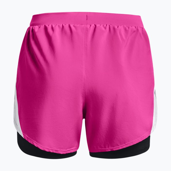 Under Armour Fly By 2.0 2N1 women's running shorts pink 1356200-652 2