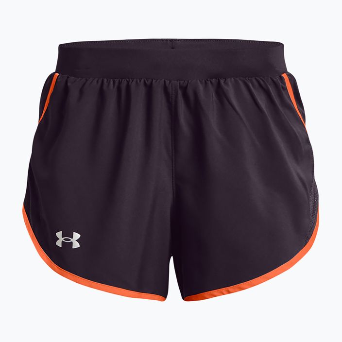 Under Armour Fly By 2.0 women's running shorts purple and orange 1350196-541 4
