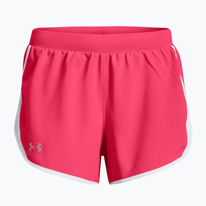 Under Armour Fly By 2.0 women's running shorts pink and white 1350196-683 4