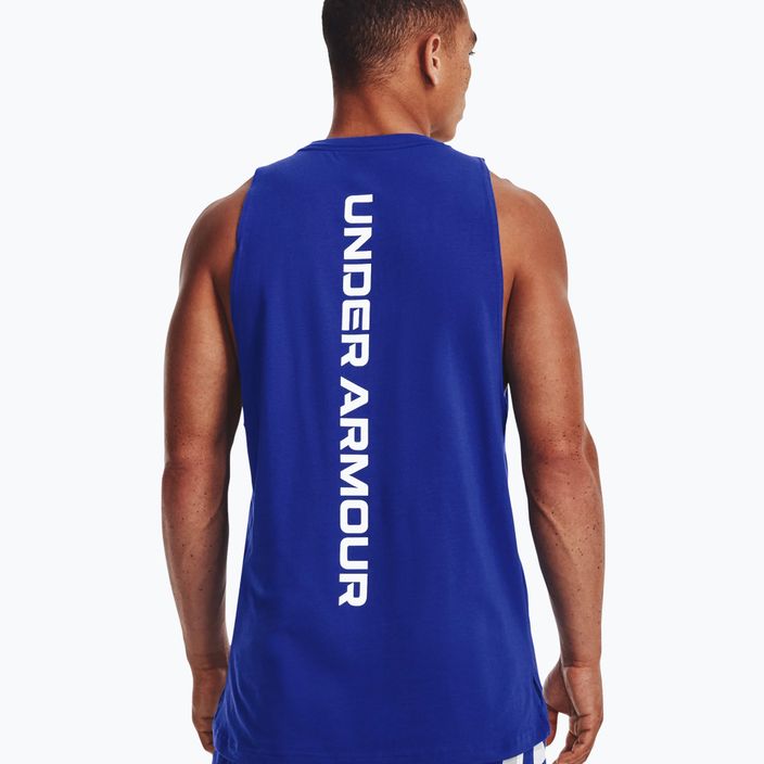 Under Armour Baseline Cotton Tank men's basketball shirt blue 1361901 4