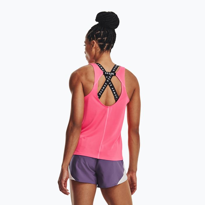Under Armour Fly By Tank women's running tank top pink 1361394-683 2