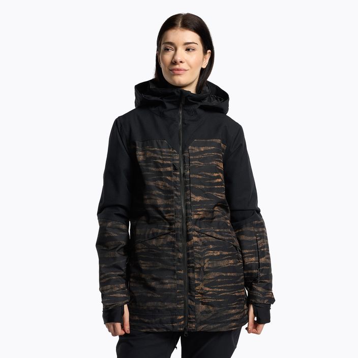 Women's snowboard jacket Volcom Shelter 3D Stretch black-brown H0452210