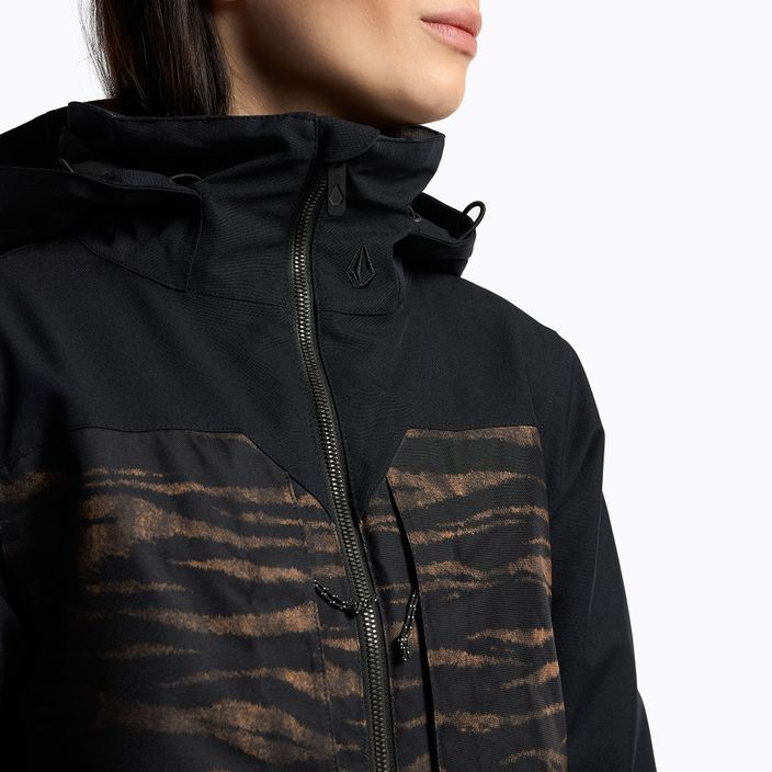 Women's snowboard jacket Volcom Shelter 3D Stretch black-brown H0452210 5