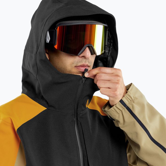 Men's Volcom Brighton Pullover snowboard jacket gold 3