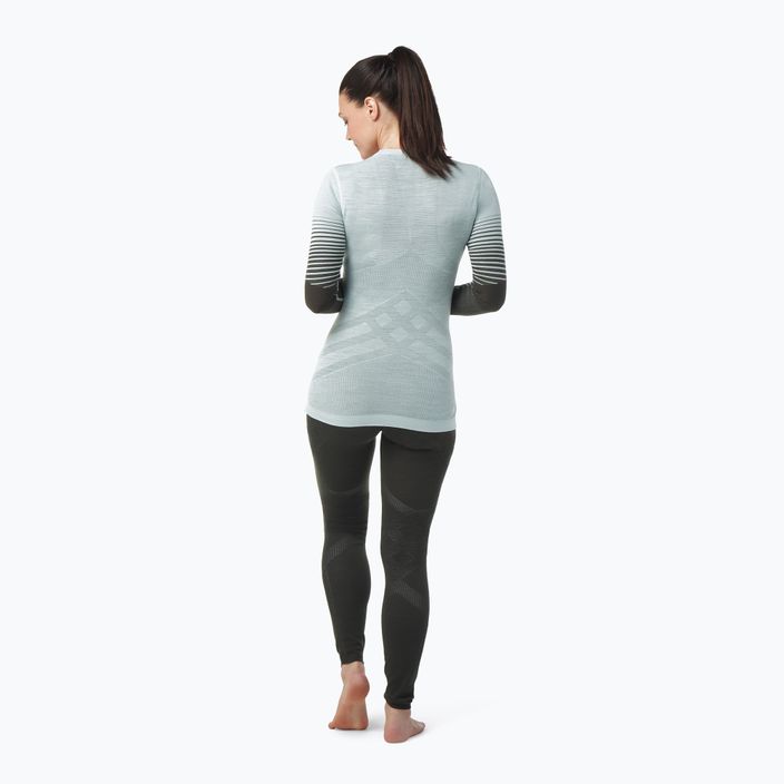 Women's thermal T-shirt Smartwool Intraknit Thermal Merino Base Layer Pattern Crew turquoise SW016412J21 3